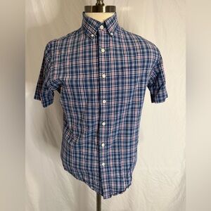 Croft & Barrow Navy and White Plaid Shirt